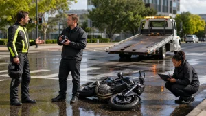 When Wet Roads Turn a Motorcycle Crash Into a Disputed Claim